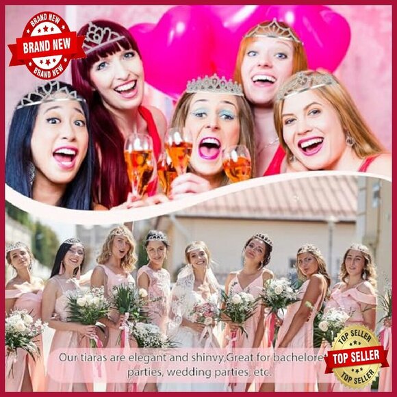30 Pcs Silver Crystal Tiara Comb Set Wedding Bridal Party Hair Accessories main image 5